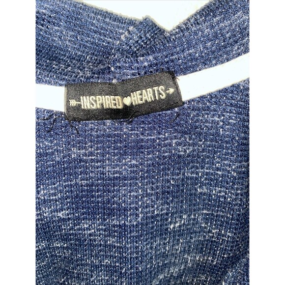 Inspired Hearts Hoodie Blue Sweatshirt Y2k 90s Beach Coastal Lagen XL Oversize - Picture 3 of 5
